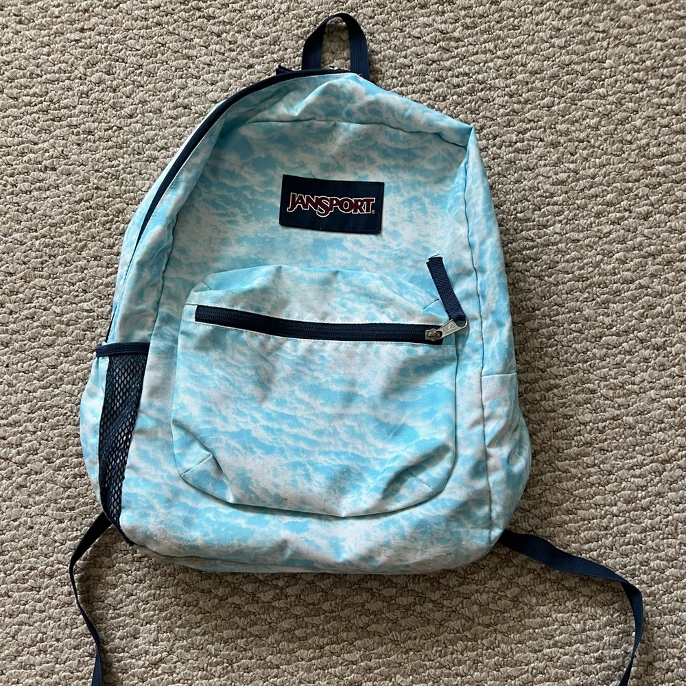 Jansport Sky Blue and White Backpack